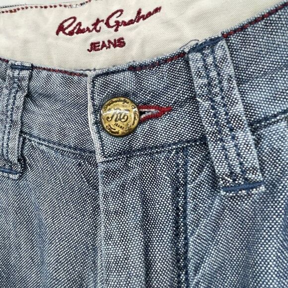 Robert Graham Blue Mid Rise Denim Straight Leg Jeans Size 30 - Picture 3 of 8